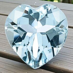 6.0 mm AA Heart Shaped Aquamarine Gemstone - Live Show Listing